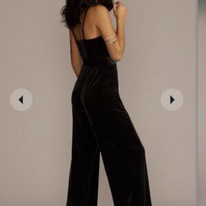 Black Velvet Jumpsuit Wide Leg